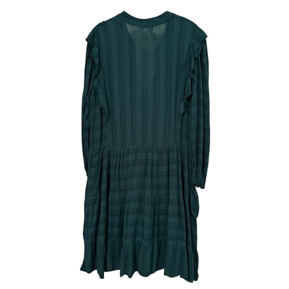 Anthropologie Amadi Turquoise Rossi Ruffled Tunic Long-Sleeve Dress - Size L - Picture 6 of 9